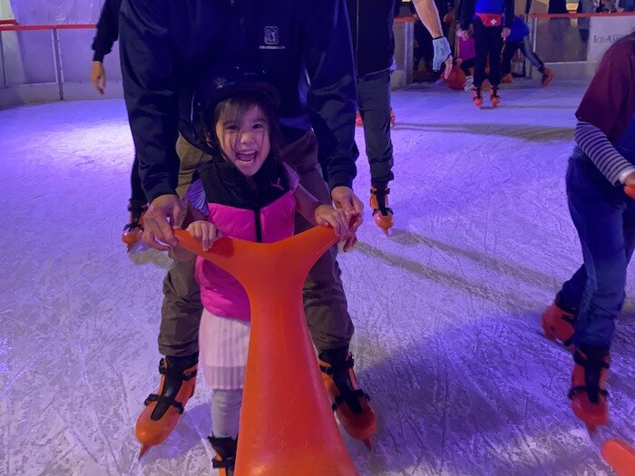 ice skating girl happy