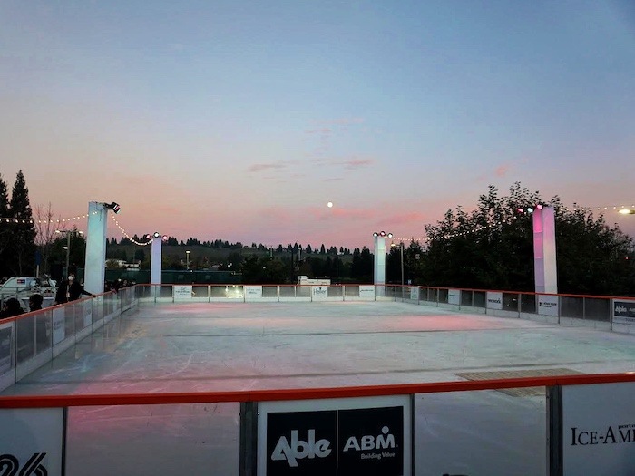 ice rink empty sunset