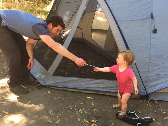 tent camping with toddler