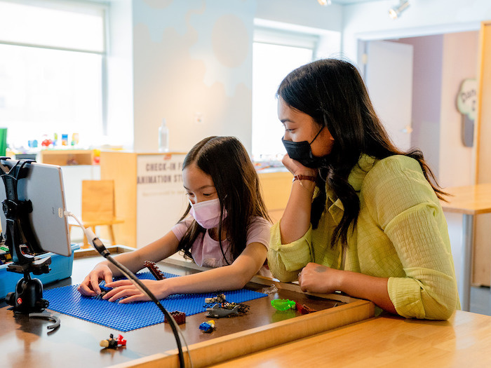 East Bay Mother's Day Guide 1 parent and child doing lego stop motion movie making