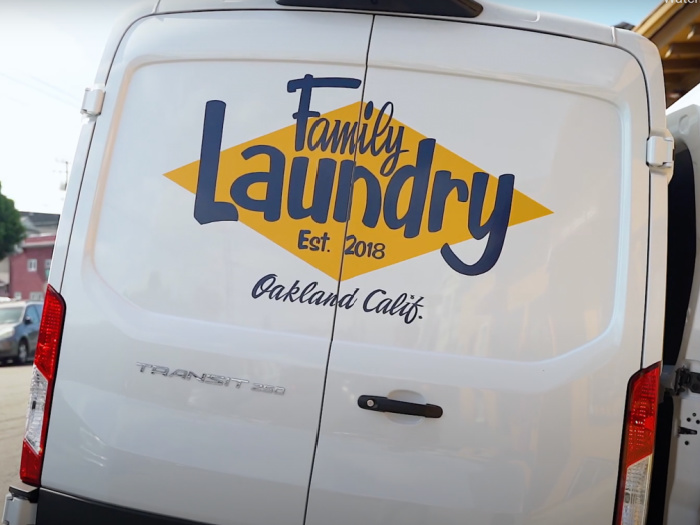 family laundry service van of bay area