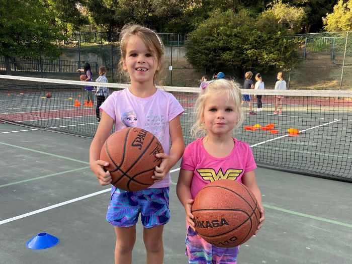 Piedmont Recreation girls with basketballs