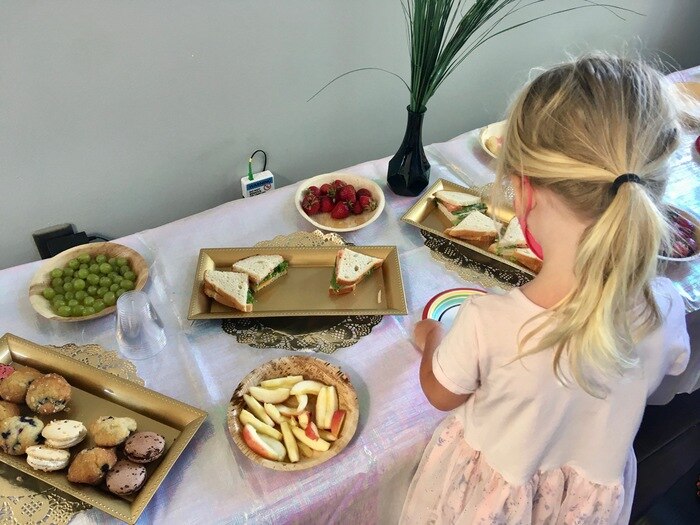 Yoga Fairy Tea Party class ended with snacks and drinks