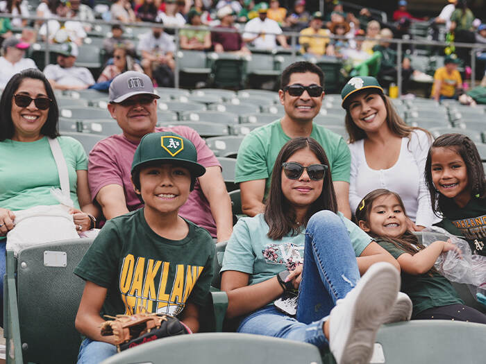 Family attends Oakland A's baseball game