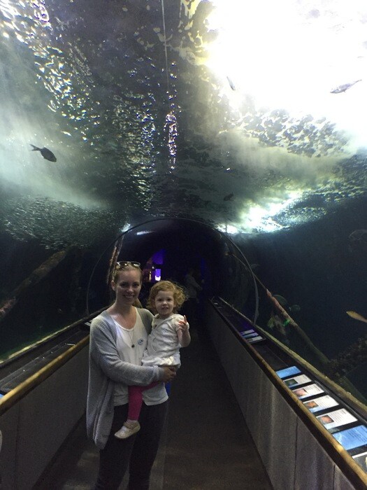 Mother and child at Aquarium