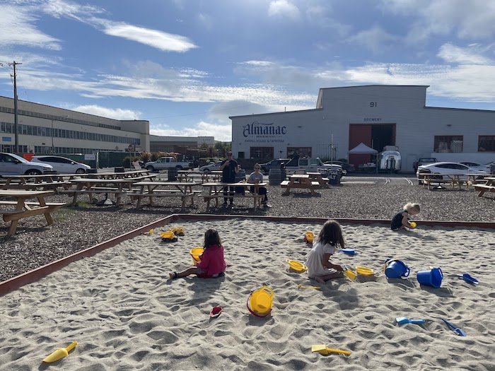 4 Kid-Friendly Breweries in Alameda 3 sand box play area at Almanac Beer Co