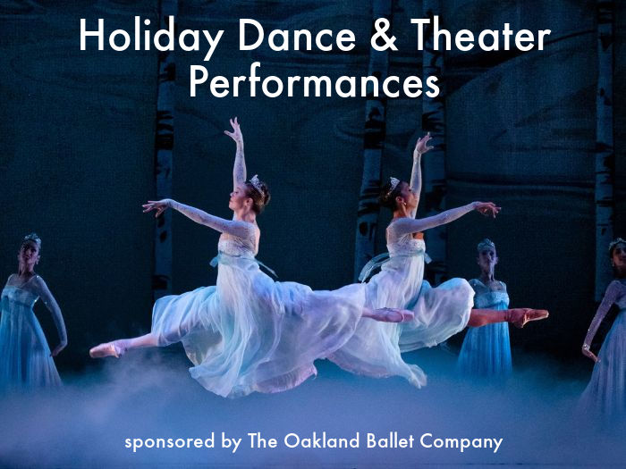 holiday dance performances with two leaping ballerinas