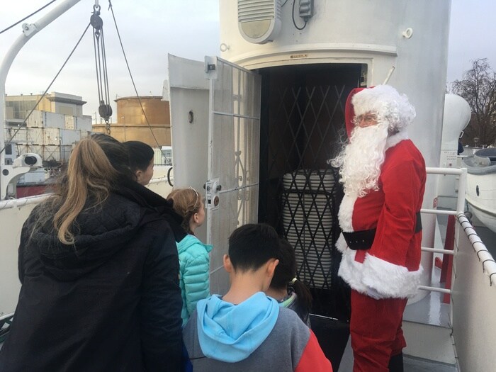 Santa gives impromptu tour on USS Potomac