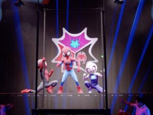 spiderman miles and characters in costume
