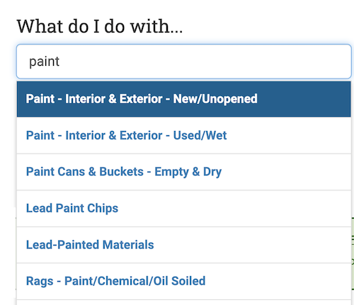 Where to Dispose of Household Hazardous Waste Items in Alameda County 3 Screenshot from StopWaste website