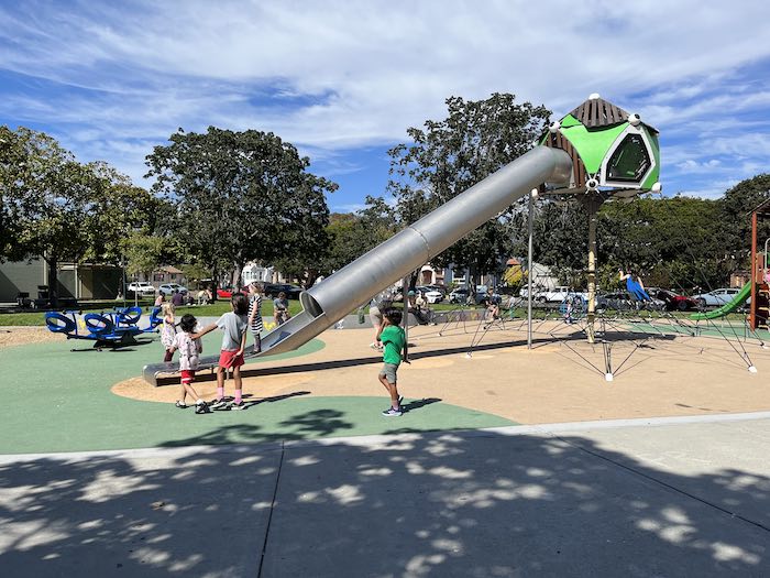 San Pablo Park Climbing Structure with slide and kids