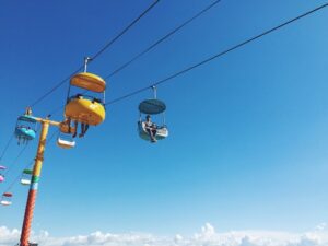 Santa Cruz Beach Boardwalk sky ride blue skies summer