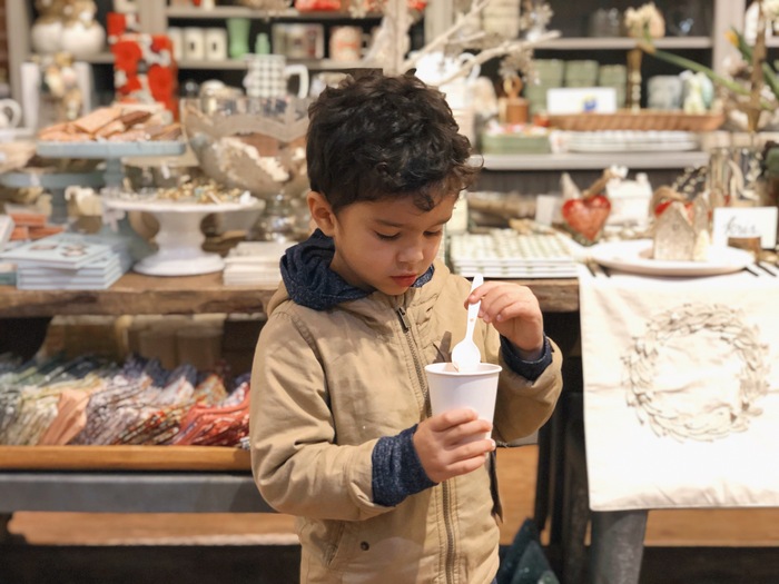 Child with hot chocolate