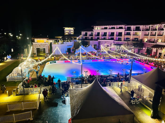 Meritage ice rink at night