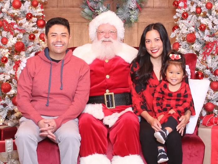 family with santa claus
