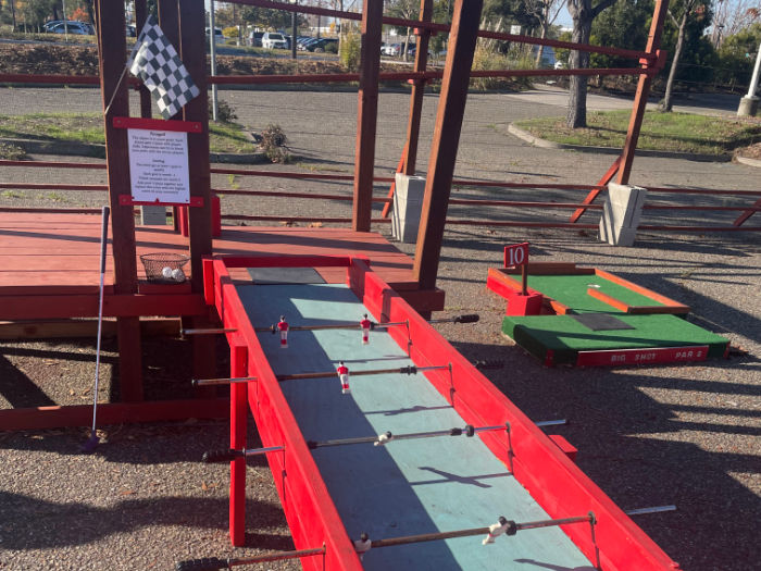 Foosball table at the foosball putt putt mini golf hole