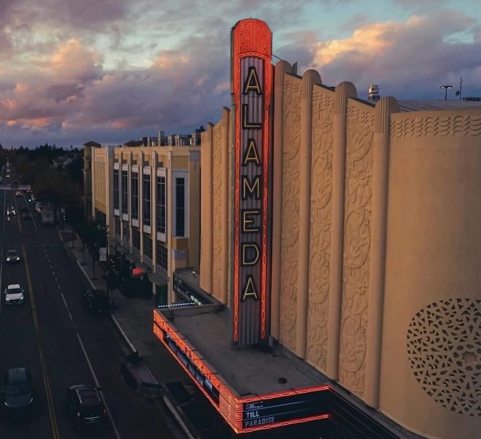 Alameda Theatre at dusk by Maurice Ramirez