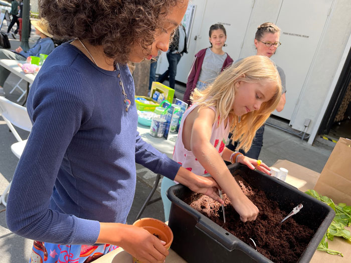 children making Earth Day crafts