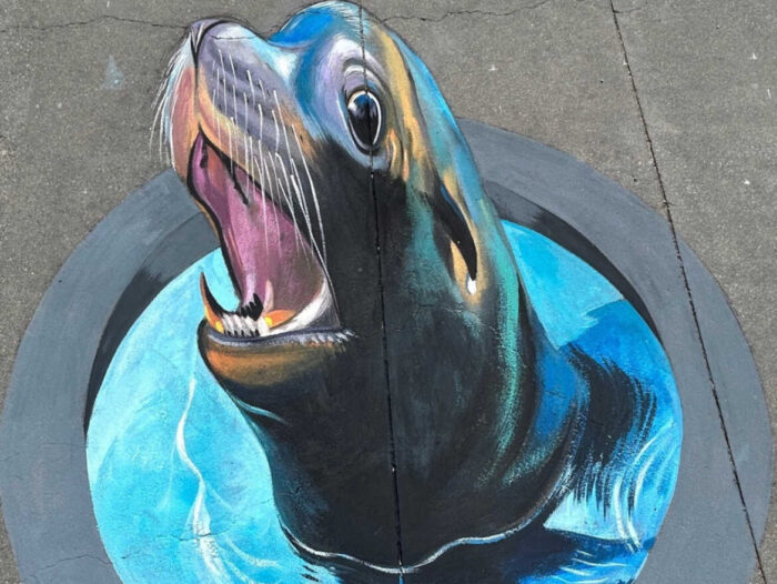 Chalk art at Jack London Square