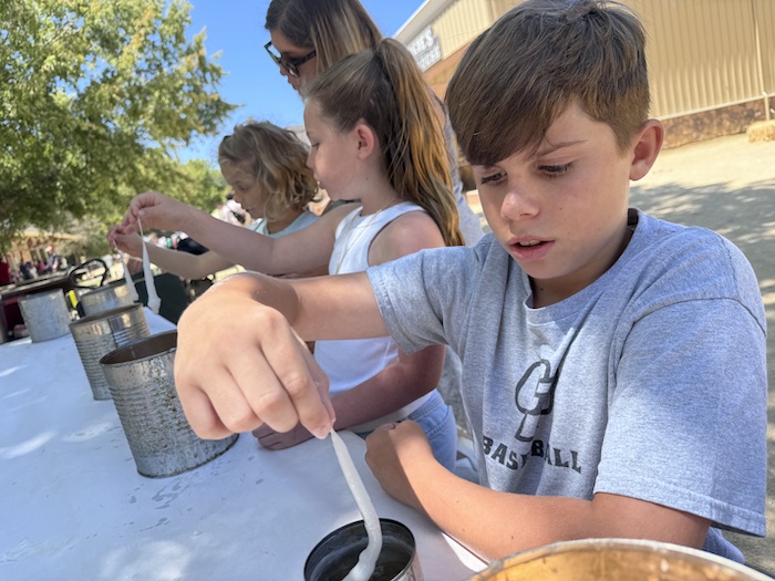 Making candles at Roaring Camp in Felton, CA