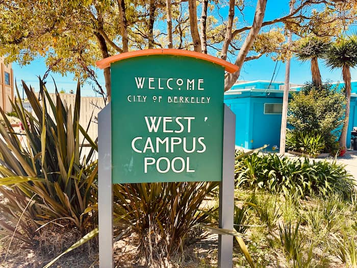 west Campus Pool sign