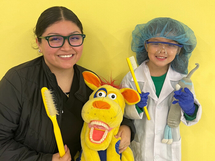 Child dressed as dentist for Halloween