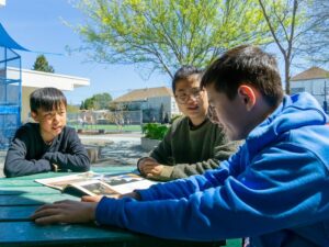 Students and teacher in small-group