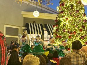 festive annual tree lighting includes tap dancing christmas trees