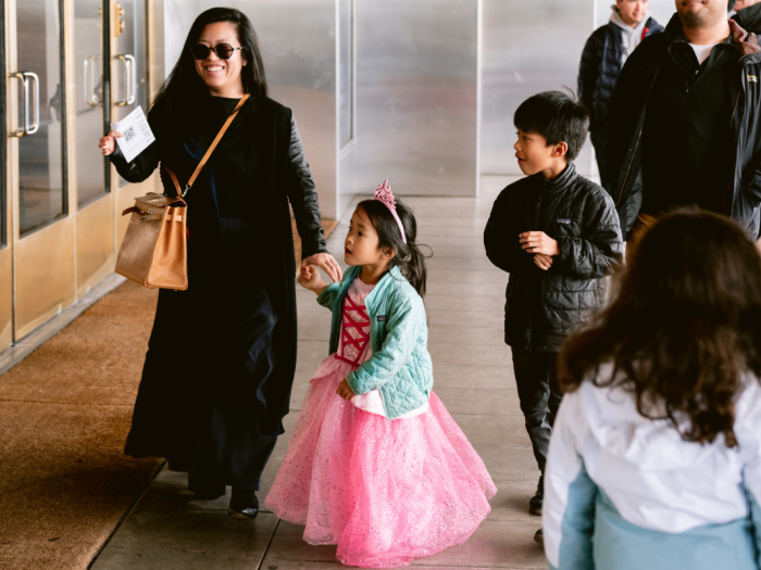 children and adults going to davies symphony hall