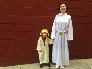 star wars day heather and sawyer as yoda and princess leia