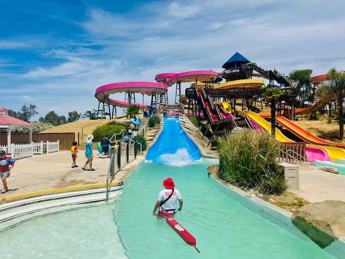 water park with slides and water