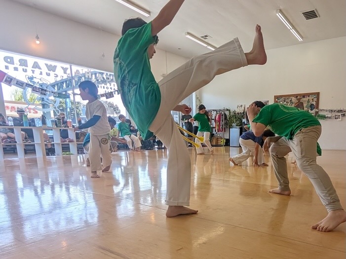 kids doing kick sparring at United Capoeira Association - Hayward
