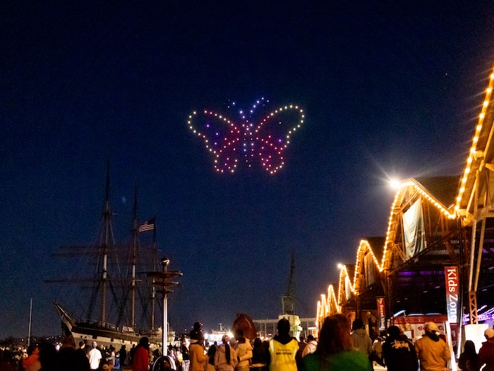 Illuminated Butterfly Drone at Mare Island Spirit Ship Celebration