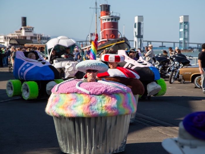 giant person-sized cupcake cars and drivers
