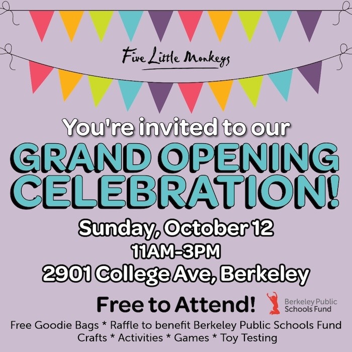 Five Little Monkeys Toy Store grand opening