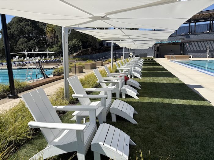 Piedmont Community Pool shaded seating area